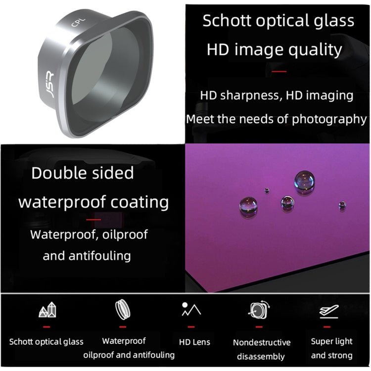 JSR CPL Lens Filter for DJI FPV, Aluminum Alloy Frame, CPL - ORIWHIZDJI & Insta360 AccessoriesDJI FPV SeriesJSR