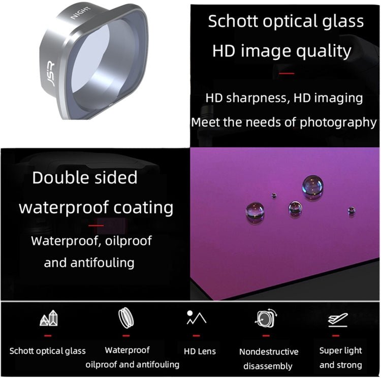JSR KS ND8 Lens Filter for DJI FPV, Aluminum Alloy Frame, ND8 - ORIWHIZDJI & Insta360 AccessoriesDJI FPV SeriesJSR