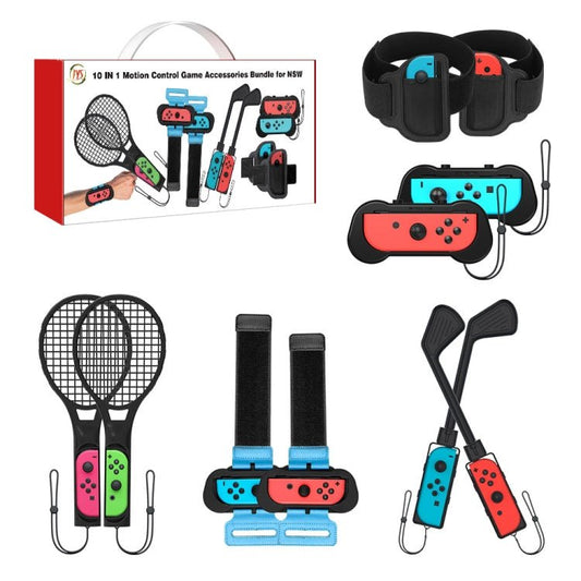 JYS JYS - NS215 10 In 1 Somatosensory Sports Accessories Set for Nintendo Switch, JYS 10 In 1 - ORIWHIZGamepadsNintendo AccessoriesToys & Hobbies