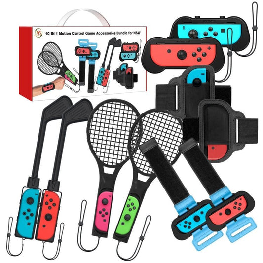 JYS JYS - NS215 10 In 1 Somatosensory Sports Accessories Set for Nintendo Switch, JYS 10 In 1 - ORIWHIZGamepadsNintendo AccessoriesToys & Hobbies