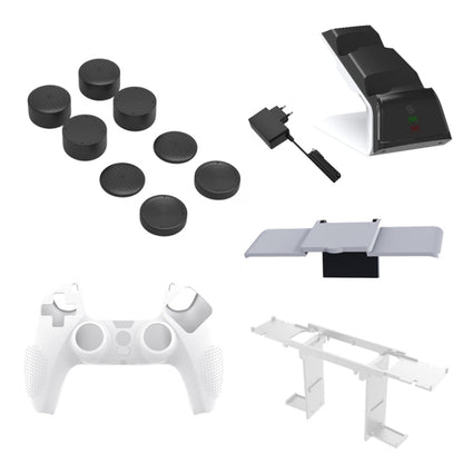JYS JYS - P5151 For PS5 12 In 1 Handle Charger + Rocker Cap + Privacy Cover + Silicone Cover + Bracket Set, JYS - P5151 - ORIWHIZSony AccessoriesSony Accessories CasesToys & Hobbies