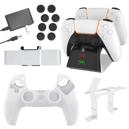 JYS JYS - P5151 For PS5 12 In 1 Handle Charger + Rocker Cap + Privacy Cover + Silicone Cover + Bracket Set, JYS - P5151 - ORIWHIZSony AccessoriesSony Accessories CasesToys & Hobbies
