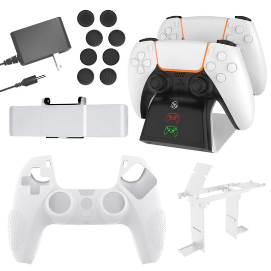 JYS JYS - P5151 For PS5 12 In 1 Handle Charger + Rocker Cap + Privacy Cover + Silicone Cover + Bracket Set, JYS - P5151 - ORIWHIZSony AccessoriesSony Accessories CasesToys & Hobbies