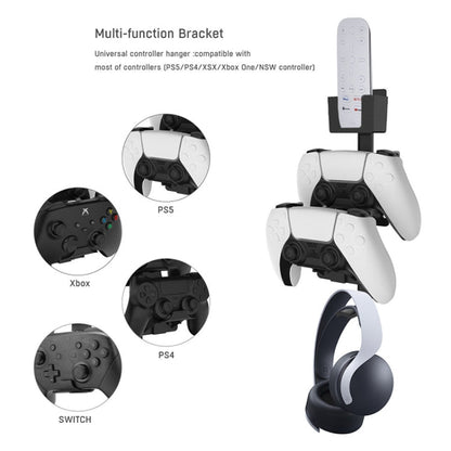 JYS P5125 Earphone / Handle / Remote Control Wall Hook For PS5 / PS4 / Xbox / Switch, White, Black - ORIWHIZJYSSony AccessoriesSony Accessories Holder
