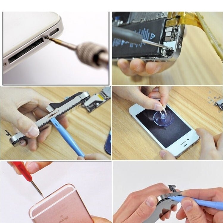 K - T3601 14 in 1 (6 x Screwdriver + 1 x Tweezers + 1 x Stainless Steel Spudger + 1 x Anti - static Spudger + 3 x 146 Spudger + 1 x Suction Sucker + 1 x Triangle Opener) Profession Multi - purpose Opening Tool Set for iPhone, Samsung, Xiaomi and More Phones - ORIWHIZ
