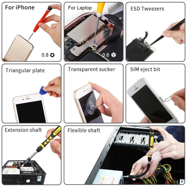 Kaisi 3801 38 in 1 Multifunctional Computer Phone Repair Tool Set, 38 in 1 - ORIWHIZ