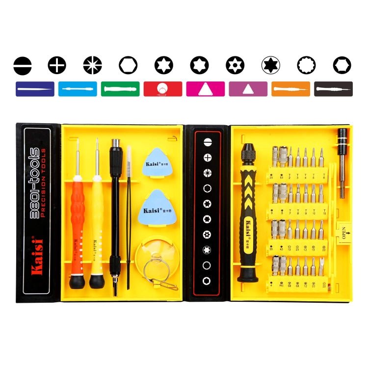Kaisi 3801 38 in 1 Multifunctional Computer Phone Repair Tool Set, 38 in 1 - ORIWHIZ