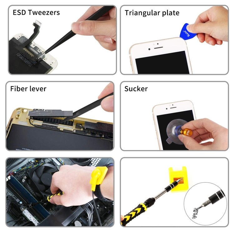 Kaisi 3801 38 in 1 Multifunctional Computer Phone Repair Tool Set, 38 in 1 - ORIWHIZ