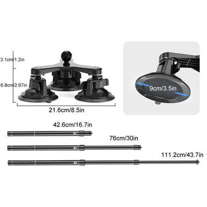 Kewig QG - 11 Sports Camera Extended Suction Cup Selfie Stick Car Roof Fixed Shooting Bracket - ORIWHIZDJI & Insta360 AccessoriesKewigSuction Cup Mount