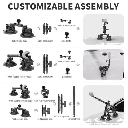 Kewig QG - 11 Sports Camera Extended Suction Cup Selfie Stick Car Roof Fixed Shooting Bracket - ORIWHIZDJI & Insta360 AccessoriesKewigSuction Cup Mount