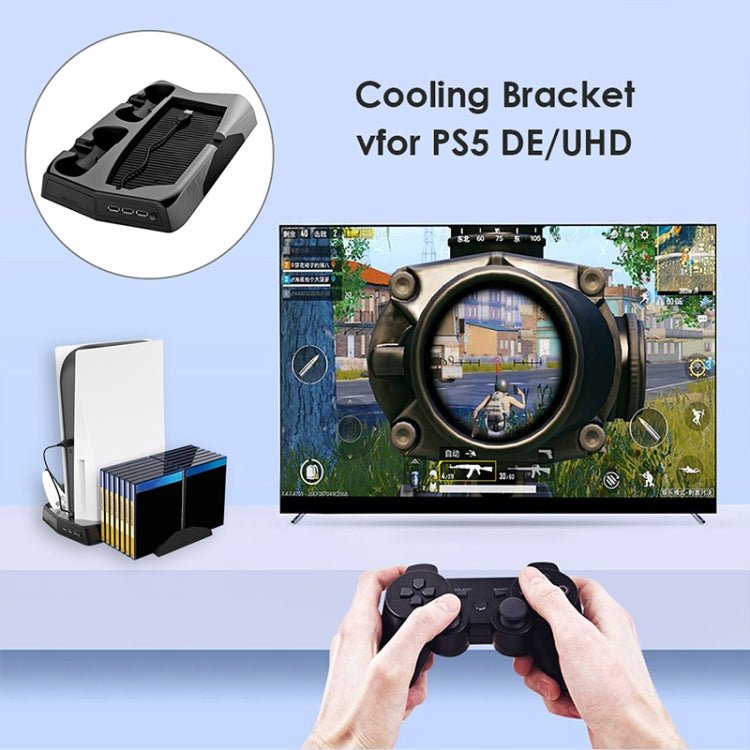 KJH P5 - 010 - 2 Multi - function Charging Cooling Fan Base with Storage Tray Bracket For PS5 De / UHD, KJH P5 - 010 - 2 - ORIWHIZSony AccessoriesSony Accessories Charger & PowerToys & Hobbies
