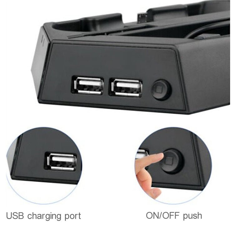 KJH PSLIM - 03 Multi - function Host Bracket Cooling Fan Ultra - thin Machine Bracket Fan Charger for PS4 / SLIM Console, PSLIM - 03 - ORIWHIZKJHSony AccessoriesSony Accessories Charger & Power