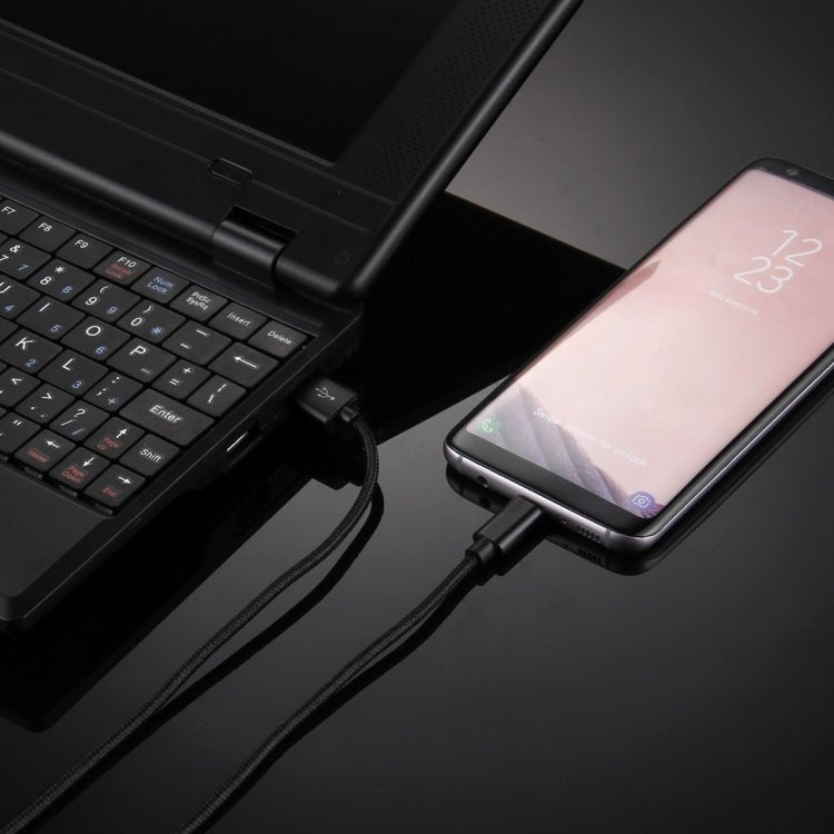 Knit Texture USB to USB - C / Type - C Data Sync Charging Cable, Cable Length: 50cm - ORIWHIZ