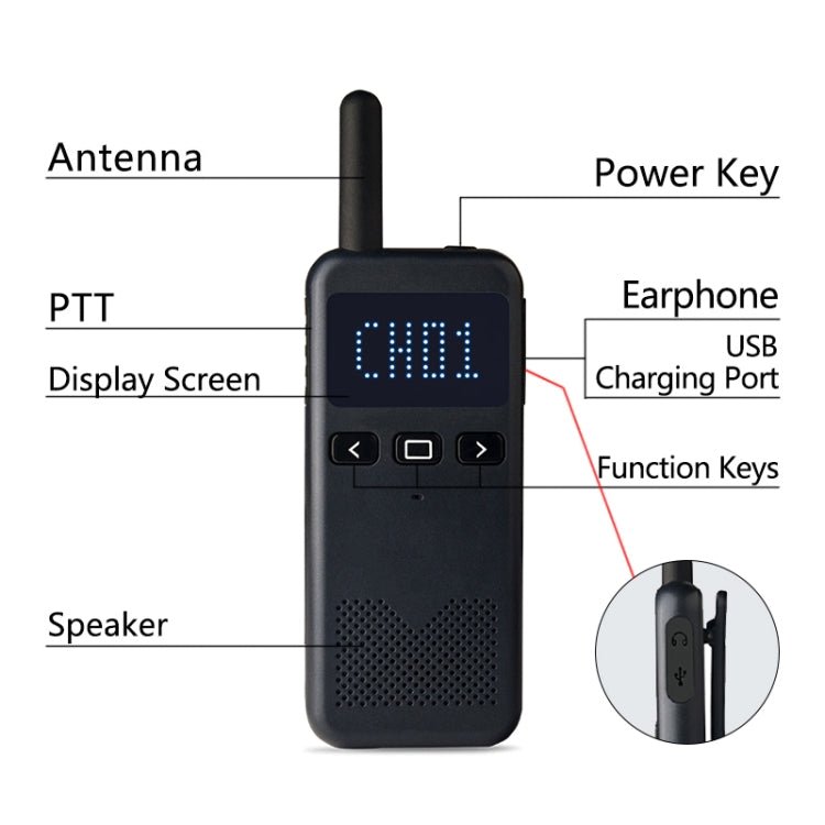 KSUN X - 30 M2 Outdoor Handheld Mini Walkie Talkie Color Random Delivery - ORIWHIZConsumer ElectronicsKSUNWalkie Talkie