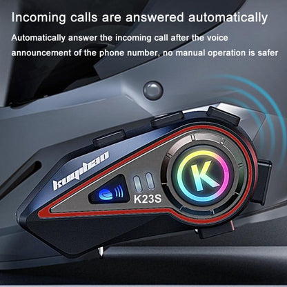 Kuqibao K23S Helmet Bluetooth Earphones 1000m Motorcycle Bluetooth - compatible 2 Person Intercom With Light Waterproof Headset, Hard Wheat, Soft Wheat - ORIWHIZConsumer ElectronicsKuqibaoMotorcycle Walkie Talkie