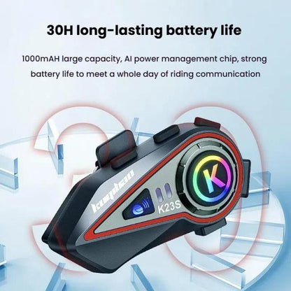 Kuqibao K23S Helmet Bluetooth Earphones 1000m Motorcycle Bluetooth - compatible 2 Person Intercom With Light Waterproof Headset, Hard Wheat, Soft Wheat - ORIWHIZConsumer ElectronicsKuqibaoMotorcycle Walkie Talkie