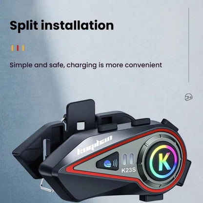 Kuqibao K23S Helmet Bluetooth Earphones 1000m Motorcycle Bluetooth - compatible 2 Person Intercom With Light Waterproof Headset, Hard Wheat, Soft Wheat - ORIWHIZConsumer ElectronicsKuqibaoMotorcycle Walkie Talkie
