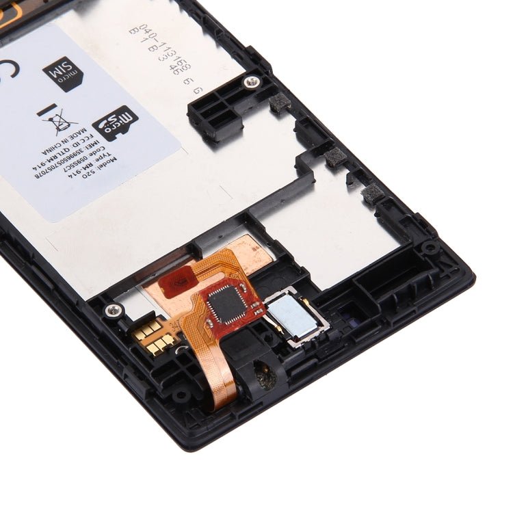 LCD Display + Touch Panel with Frame for Nokia Lumia 520, For Nokia Lumia 520 - ORIWHIZ
