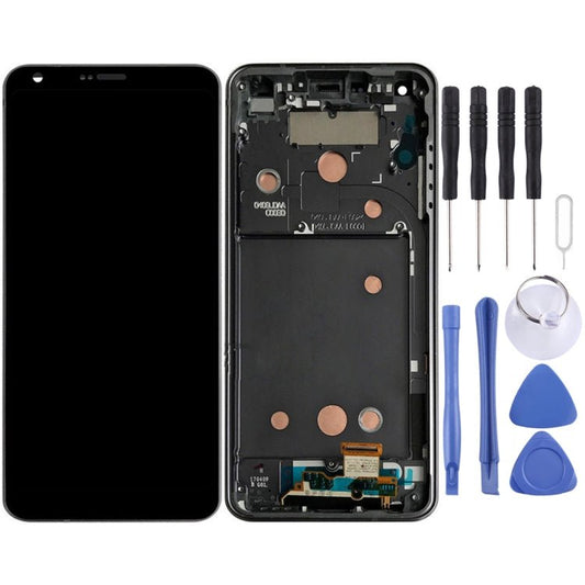 LCD Screen and Digitizer Full Assembly with Frame for LG G6 / H870 / H870DS / H872 / LS993 / VS998 / US997, For LG G6, For G6 / H870 / H872 / LS993 Frame Platinum - ORIWHIZ