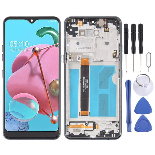 LCD Screen and Digitizer Full Assembly with Frame for LG Q51 LM - Q510N, For LG Q51 - ORIWHIZ