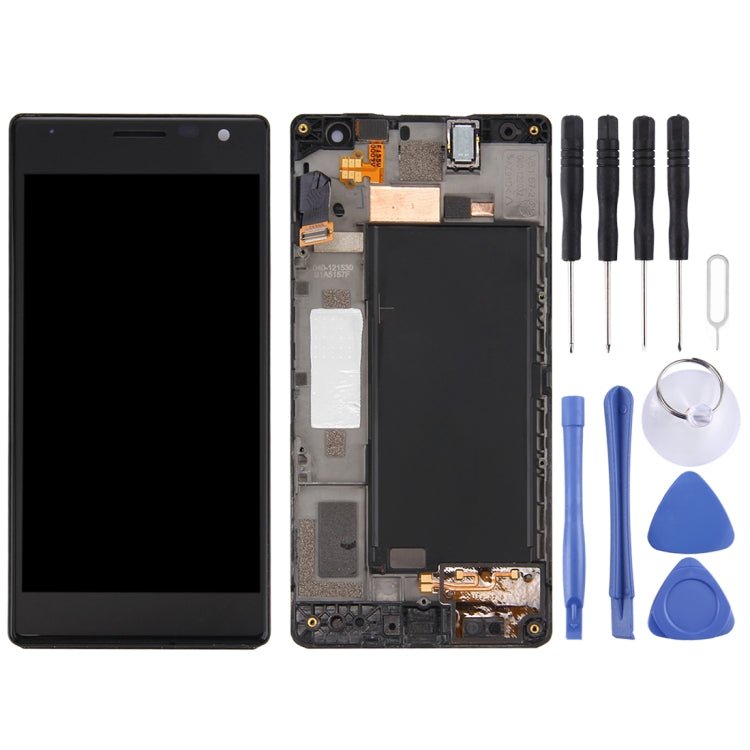 LCD Screen and Digitizer Full Assembly with Frame for Nokia Lumia 735 (Black), For Lumia 735 Black - ORIWHIZ