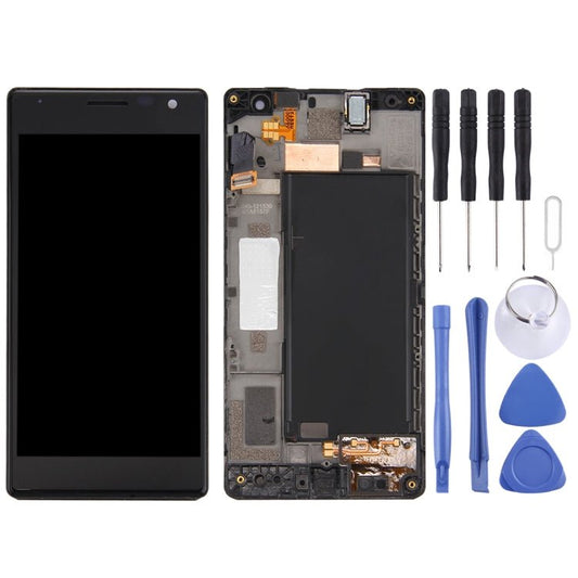 LCD Screen and Digitizer Full Assembly with Frame for Nokia Lumia 735 (Black), For Lumia 735 Black - ORIWHIZ