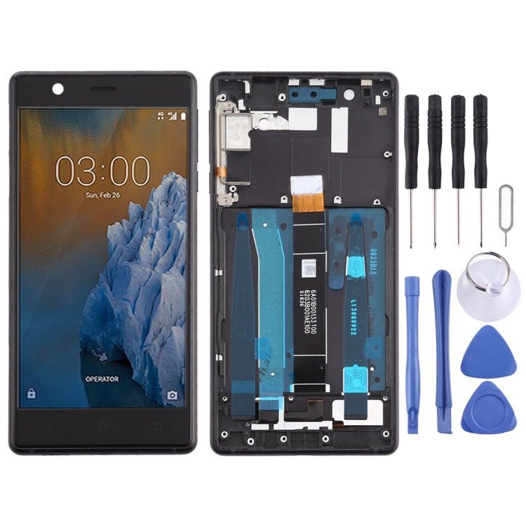 LCD Screen and Digitizer Full Assembly with Frame & Side Keys for Nokia 3 TA - 1032, For Nokia 3 - ORIWHIZ