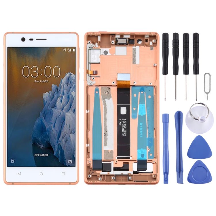 LCD Screen and Digitizer Full Assembly with Frame & Side Keys for Nokia 3 TA - 1032, For Nokia 3 - ORIWHIZ
