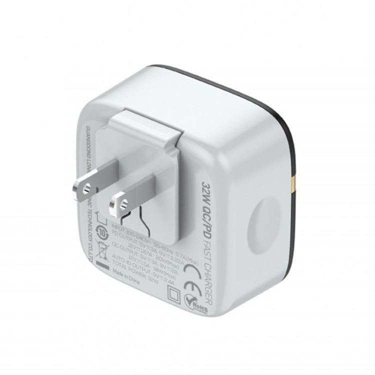LDNIO A3513Q 32W QC3.0 3 USB Ports Phone Adapter, US Plug with Micro USB Cable, US Plug with 8 Pin Cable, US Plug with Type - C Cable, US Plug with Type - C to 8 Pin Cable, EU Plug with Micro USB Cable, EU Plug with 8 Pin Cable, EU Plug with Type - C Cable - ORIWHIZ