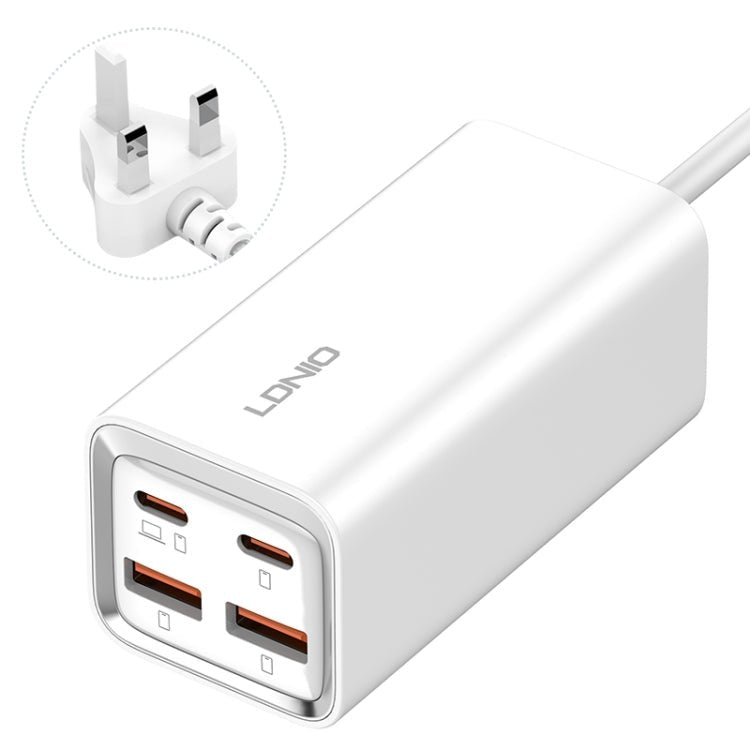 LDNIO A4610C PD65W Dual USB - C / Type - C + Dual USB Fast Charger, Cable Length: 1.5m, EU Plug·, A4610C (UK Plug), US Plug - ORIWHIZ