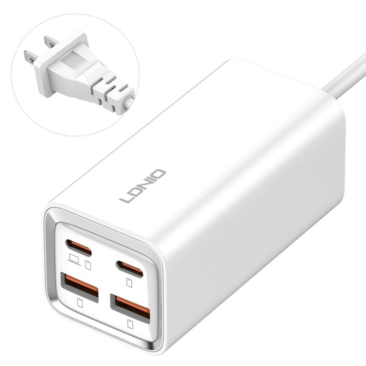 LDNIO A4610C PD65W Dual USB - C / Type - C + Dual USB Fast Charger, Cable Length: 1.5m, EU Plug·, A4610C (UK Plug), US Plug - ORIWHIZ