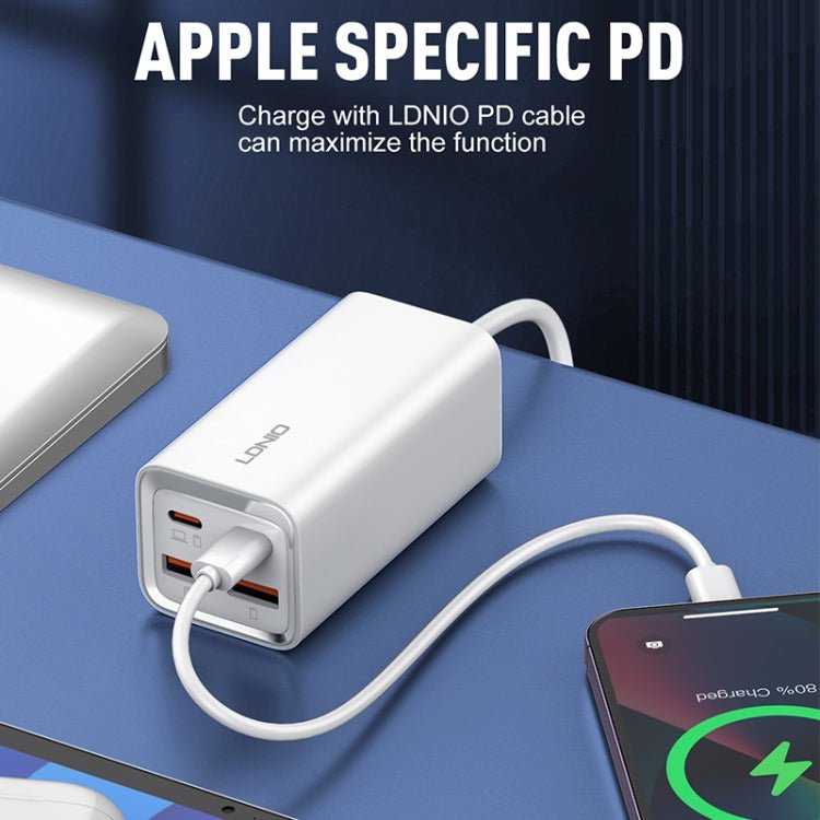 LDNIO A4610C PD65W Dual USB - C / Type - C + Dual USB Fast Charger, Cable Length: 1.5m, EU Plug·, A4610C (UK Plug), US Plug - ORIWHIZ