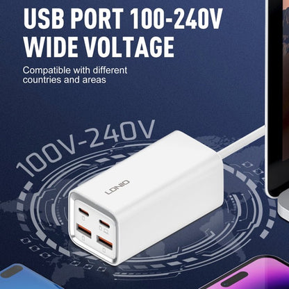 LDNIO A4610C PD65W Dual USB - C / Type - C + Dual USB Fast Charger, Cable Length: 1.5m, EU Plug·, A4610C (UK Plug), US Plug - ORIWHIZ