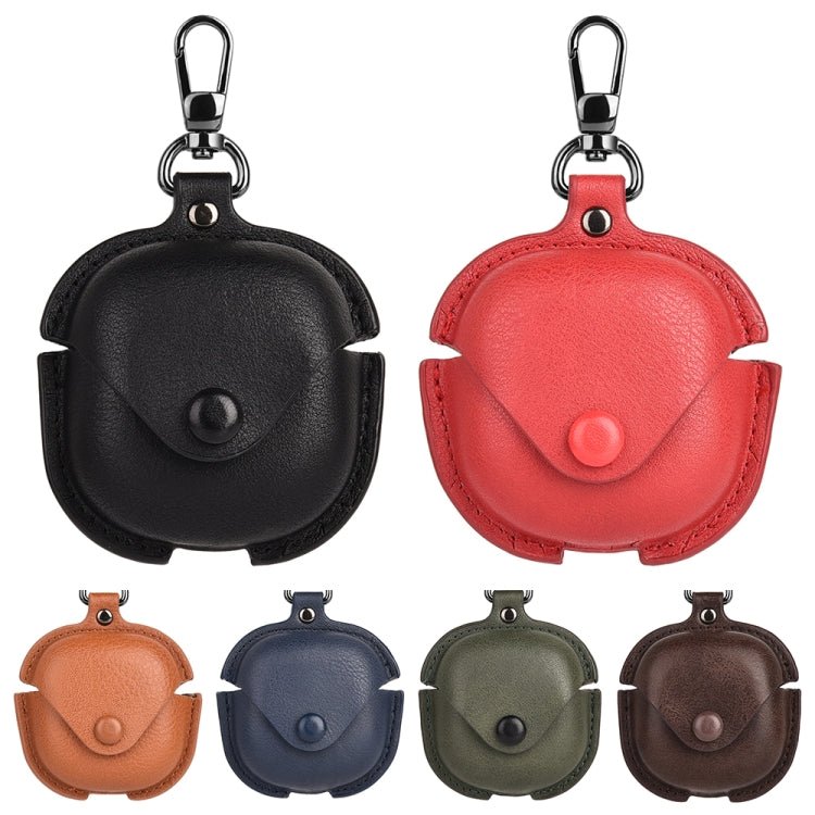 Leather TWS Earphone Protective Case with Hook, For Samsung Galaxy Buds Live / Pro - ORIWHIZ