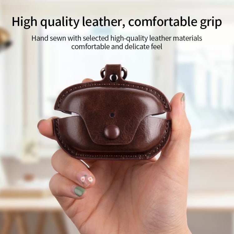 Leather TWS Earphone Protective Case with Hook, For Sony WF - 1000XM5 - ORIWHIZ