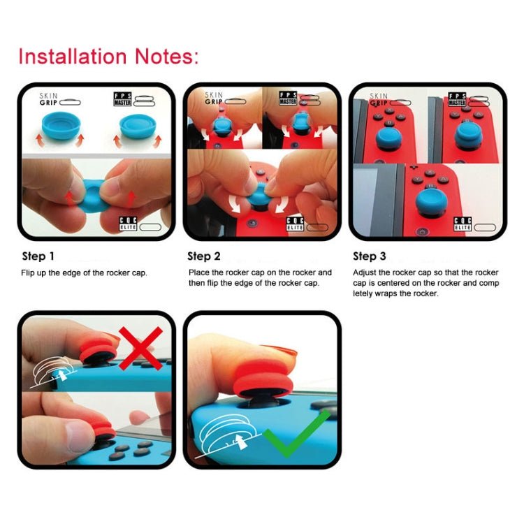 Left + Right Gamepad Rocker Cap Button Cover for Switch, For Switch(Black), For Switch(Blue + Magenta), For Switch(Green+Red), For Switch(Red) - ORIWHIZNintendo AccessoriesNintendo Accessories CasesToys & Hobbies