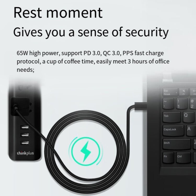 Lenovo Thinkplus YOUNG Lipstick 65W Power Adapter Mobile Phone Tablet PD Fast Charger,CN Plug, YOUNG Lipstick 65W - ORIWHIZ