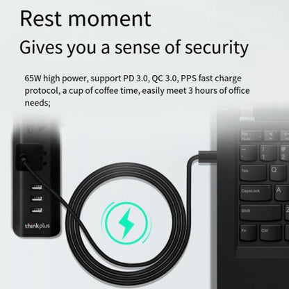 Lenovo Thinkplus YOUNG Lipstick 65W Power Adapter Mobile Phone Tablet PD Fast Charger,CN Plug, YOUNG Lipstick 65W - ORIWHIZ