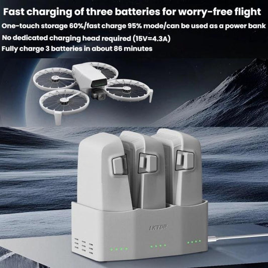 LKTOP FC326 65W - Administrador de carga de batería de 3 canales, para DJI Flip - ORIWHIZDJI y accesorios Insta360LKTOPOther