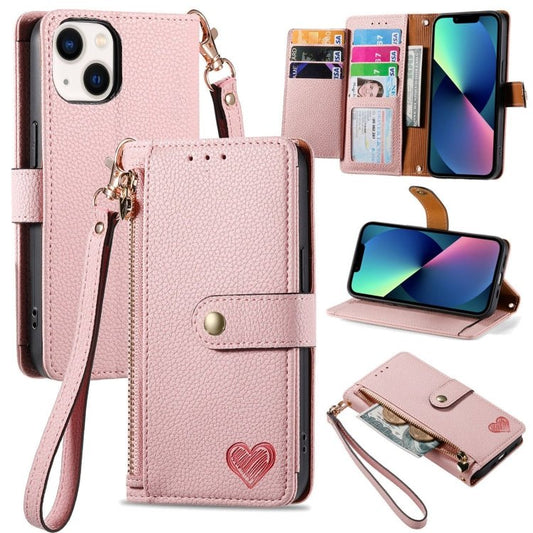 Love Zipper Lanyard Leather Phone Case for iPhone 13/12/11/XR/XS/SE/7/8 Series - ORIWHIZApple AccessoriesMore iPhone Cases