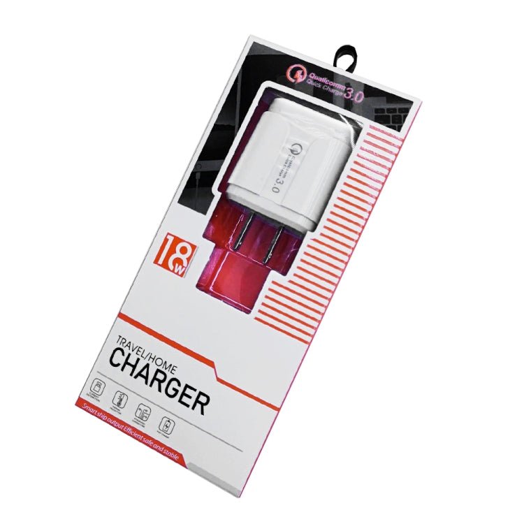 LZ - 023 18W QC3.0 USB Portable Travel Charger + 3A USB toType - C Data Cable, US Plug, Type - C Data Cable, US Plug - ORIWHIZ