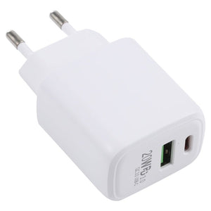 LZ - 215A+C 20W QC 3.0 USB + PD 3.0 USB - C / Type - C Fast Charging Travel Charger, EU Plug, EU Plug - ORIWHIZ