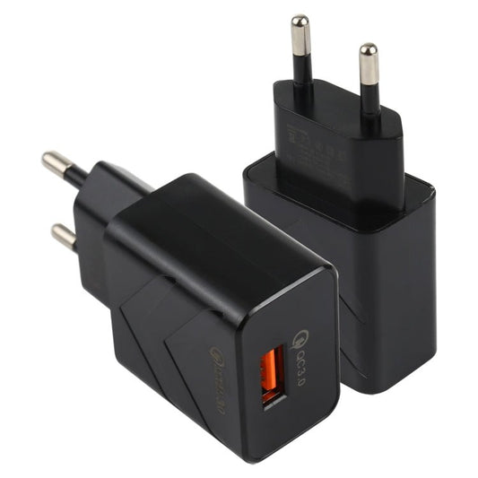 LZ - 715 18W QC3.0 USB Single Port Fast Travel Charger, EU Plug, EU Plug - ORIWHIZ