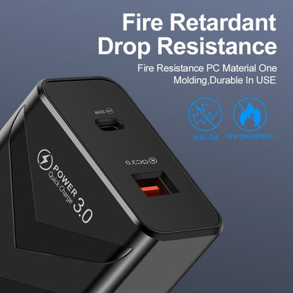 LZ - 715 20W PD + QC 3.0 Dual Ports Fast Charging Travel Charger with USB - C / Type - C to USB - C / Type - C Data Cable, US Plug, Type - C to Type - C Data Cable, US Plug - ORIWHIZ
