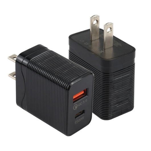 LZ - 728 QC 3.0 USB + PD 20W USB - C / Type - C Fast Travel Charger, US Plug, US Plug - ORIWHIZ