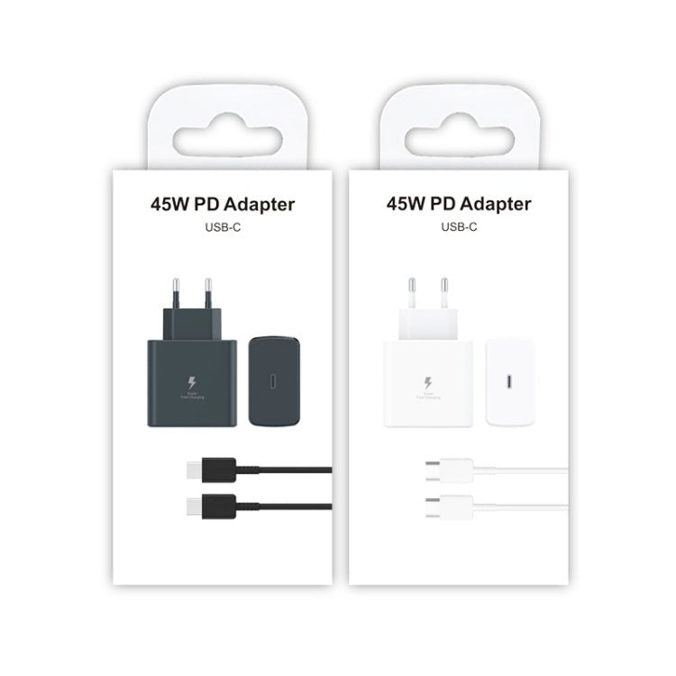 M135 45W USB - C / Type - C Port Fast Charger with 5A Type - C to Type - C Cable, EU Plug, EU Plug + Type - C Cable - ORIWHIZ