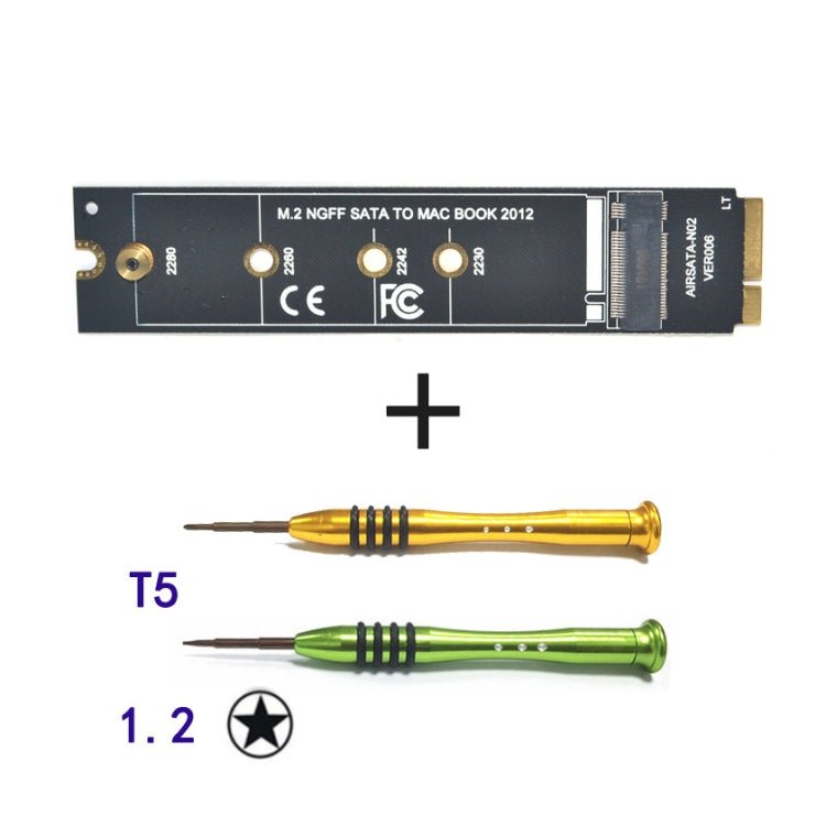 M.2 NGFF SATA To MAC SSD Adapter Riser Card For MacBook Air 2012 A1465 A1466, Long Type, With Screwdriver - ORIWHIZ