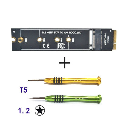 M.2 NGFF SATA To MAC SSD Adapter Riser Card For MacBook Air 2012 A1465 A1466, Long Type, With Screwdriver - ORIWHIZ