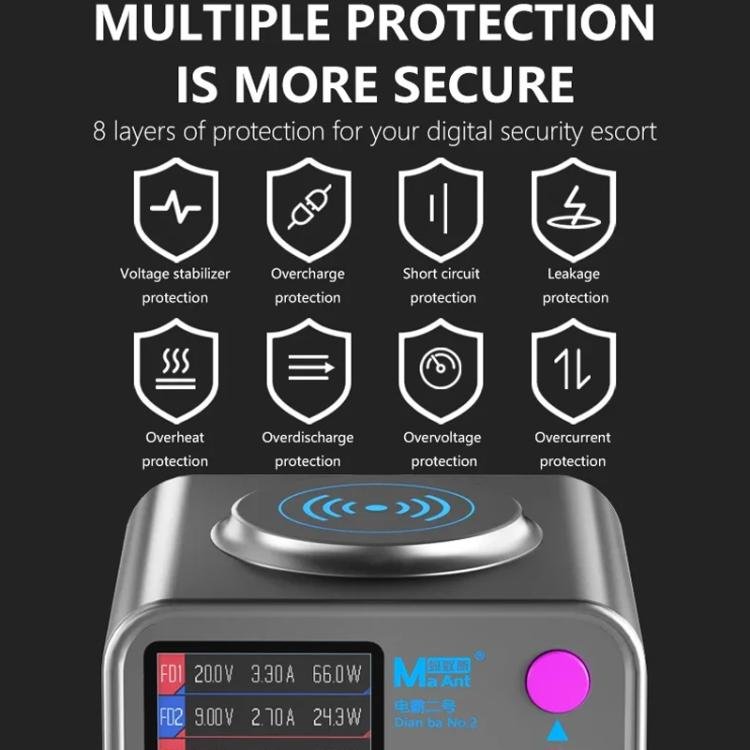 MaAnt DianBa No.2 USB Multi - port Mobile Phone Repair Desktop Charging Station, DianBa No.2, EU Plug - ORIWHIZ