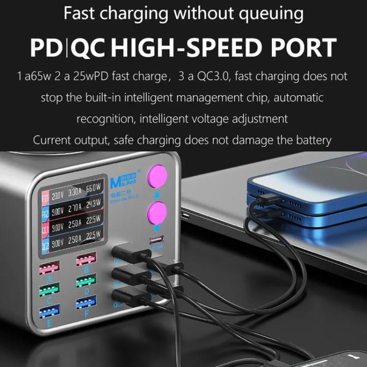 MaAnt DianBa No.2 USB Multi - port Mobile Phone Repair Desktop Charging Station, DianBa No.2, EU Plug - ORIWHIZ